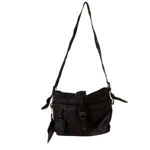 Hugo Boss Dark Brown Leather Laptop Bag